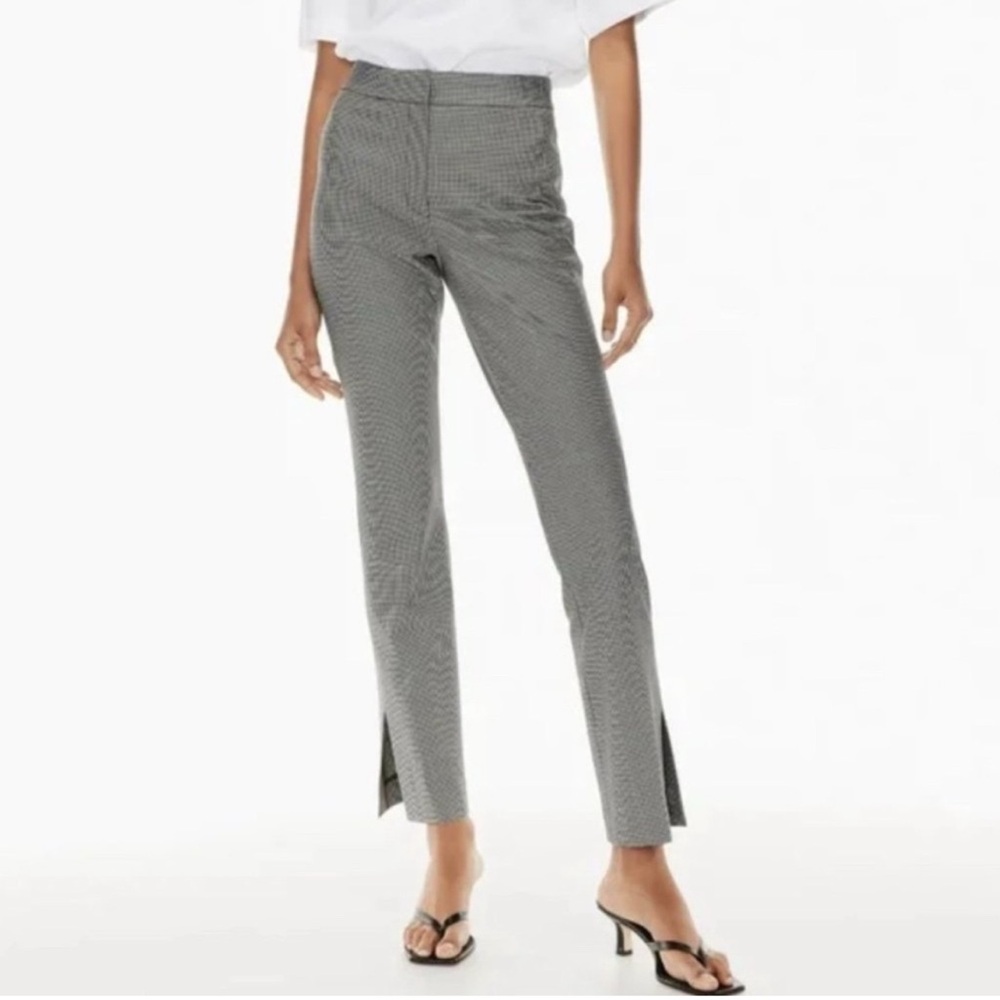 Babaton Aritzia Numero Houndstooth High Waisted Straight Leg Dress Pants Size 8